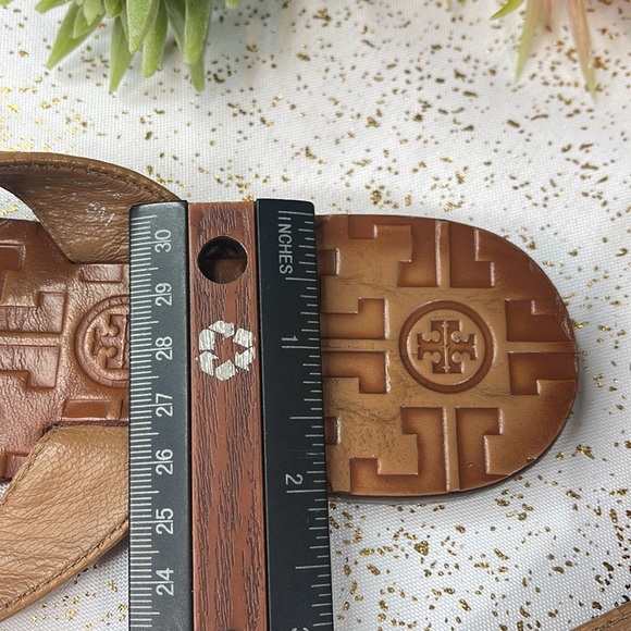 Tory Burch shoes Flip flops sandals Thora flats tan gold - Picture 14 of 14